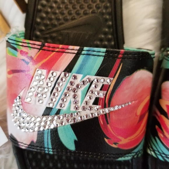 Custom bling tropical Nike Slides Benassi - Picture 8 of 8